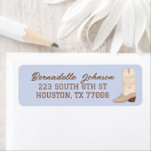 Étiquette Blue Nash Bash Cowgirl Boot Bachelorette Party Lab (En situation)