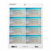 Étiquette Blue Ocean Beach Sand Imprimé Texte Livraison Étiq (Feuille entière)