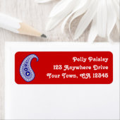 Étiquette Blue Paisley (En situation)