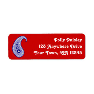 Étiquette Blue Paisley