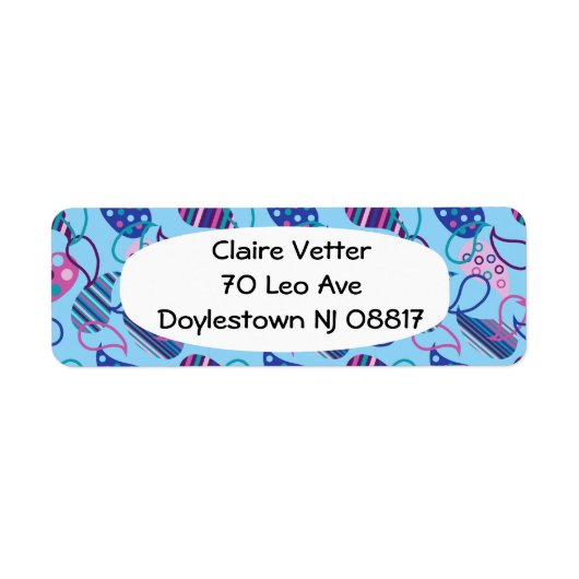 Étiquette Blue Paisley (Devant)