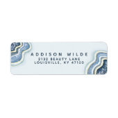 Étiquette Blue Parties scintillant Agate Geode Luxe Adresse (Devant)