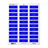 Étiquette Blue Personalized Return Address Mailing Labels (Feuille entière)