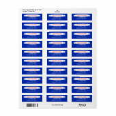 Étiquette Blue & Red Address Label with Banner (Feuille entière)