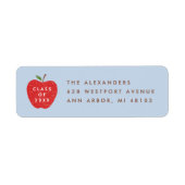 Étiquette Blue Red Apple Preschool Graduation Address Label (Devant)