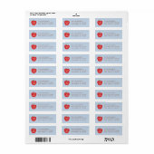 Étiquette Blue Red Apple Preschool Graduation Address Label (Feuille entière)