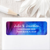 Étiquette Blue Red Fire Ice Mariage Elegant Adresse de retou (En situation)