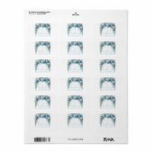 Étiquette Blue Rose & Silver Cross Baptism Return Address  (Feuille entière)