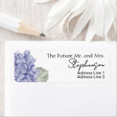 Étiquette Blue Save The Date Custom Name Return Address (En situation)