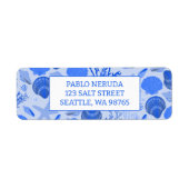 Étiquette Blue Seashells Beach CUSTOM Retourner Adresse Mail (Devant)