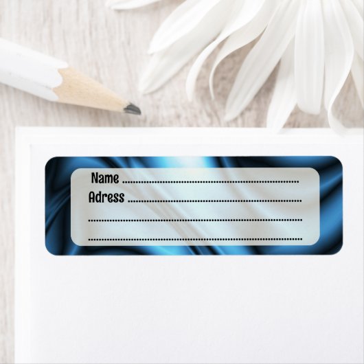 Étiquette Blue Silk wave (En situation)