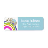 Étiquette Blue Sloths Rainbow Kawaii Boy Baby Shoy Adresse (Devant)