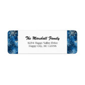 Étiquette Blue Snowflakes Adresse de retour (Devant)