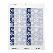 Étiquette Blue Snowflakes Motif de Noël hiver (Feuille entière)