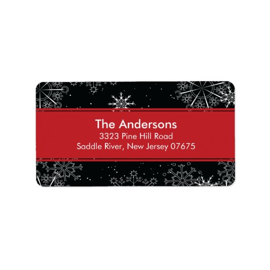 Étiquette Blue Snowflakes Winter Holiday Adresse de retour (Devant)
