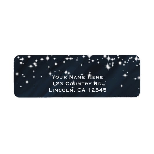 Étiquette Blue & Sparkle Stars Elegant Glamor Invitation (Devant)