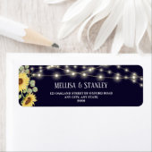 Étiquette Blue Sunflower Eucalyptus Mariage Adresse de retou (En situation)