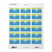 Étiquette Blue Sweet Monogramme Personnalisé Famille Monogra (Feuille entière)