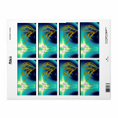 Étiquette BLUE TALISMAN Horus Oeil Turquoise (Feuille entière)