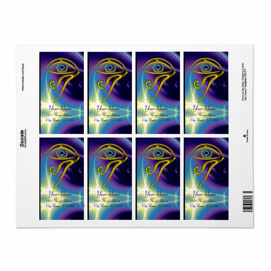 Étiquette BLUE TALISMAN violet (Feuille entière)