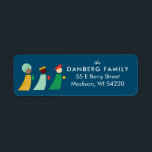 Étiquette Blue Three Wise Men Christmas Retourner l'adresse<br><div class="desc">Une illustration moderne des trois sages hommes ornent ces étiquettes d'adresse de retour faciles à customiser pour simplifier l'envoi de votre carte de vacances.</div>