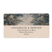 Étiquette Blue Toile Wedding Vintage Tapestry elegant (Devant)