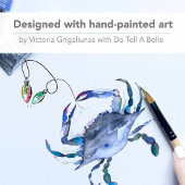 Étiquette Blue Watercolor Christmas Crab Address Labels