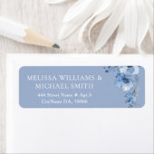 Étiquette Blue Watercolor Flower | Wedding (En situation)