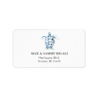 Blue Watercolor Sea Turtle Adresse