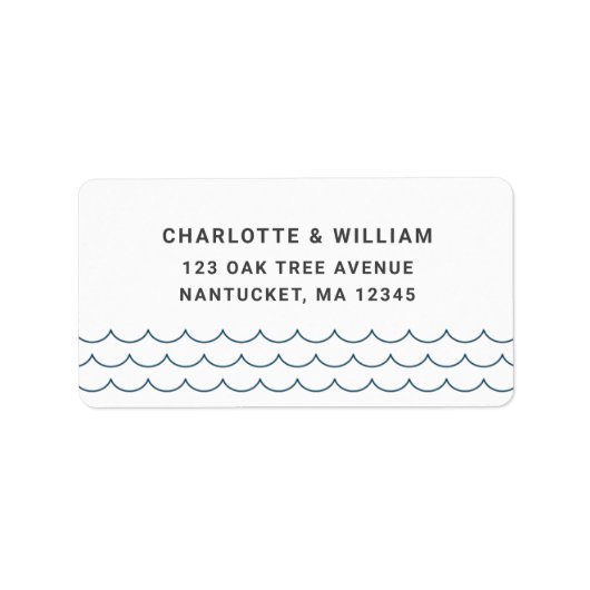 Étiquette Blue Waves Return Address (Devant)
