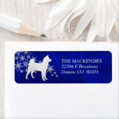 Étiquette Blue Winter Akita Adresse de retour (En situation)