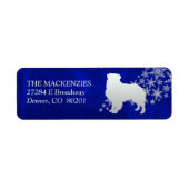 Étiquette Blue Winter Australian Shepherd Adresse de retour (Devant)