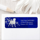 Étiquette Blue Winter Labrador Retriers Adresse de retour (En situation)