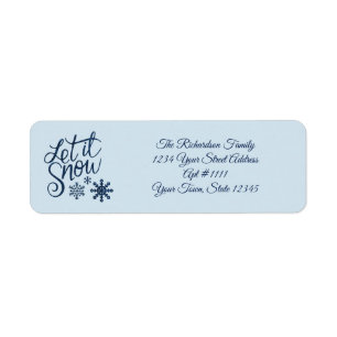Étiquette Blue Winter Let It Neige Retourner l'adresse Étiqu
