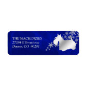 Étiquette Blue Winter Scottish Terrier Adresse de retour (Devant)