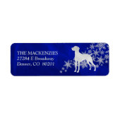 Étiquette Blue Winter Vizsla Adresse de retour (Devant)