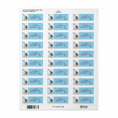 Étiquette Blue Wren Australian Bird Return Address Labels (Feuille entière)