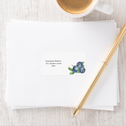 Étiquette Blueberges (En situation)