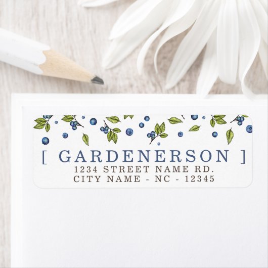 Étiquette Blueberries (En situation)