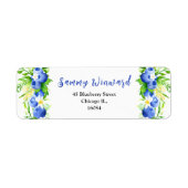 Étiquette Blueberries and Foliage Baby Shower (Devant)