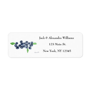 Étiquette Blueberries Fruits bleuets Feuilles nature fraîche