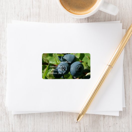 Étiquette Blueberries sur Bush (En situation)