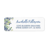 Étiquette Blueberry Berry Sweet Adresse de retour (Devant)