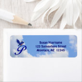 Étiquette Bluebird Elegant Monogram Initial P Return Address (En situation)