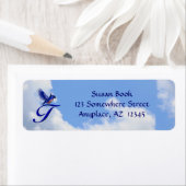 Étiquette Bluebird Elegant Monogram Initial T Address (En situation)