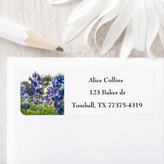 Étiquette Bluebonnets Texas State Flowers Lupine (En situation)