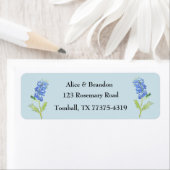 Étiquette Bluebonnets Texas State Flowers Lupine Blue (En situation)