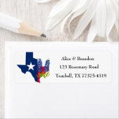 Étiquette Bluebonnets Texas State Flowers Lupine Watercolor (En situation)