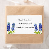 Étiquette Bluebonnets Texas State Flowers Lupine Watercolor (En situation)