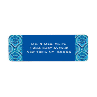 Étiquette Blueish - Plumes Paisley